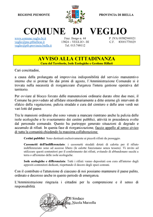 AVVISO servizi manutenzione